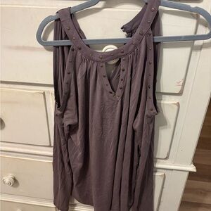 Maurices Mauve Taupe Stud-Trim Sleeveless Tank Top